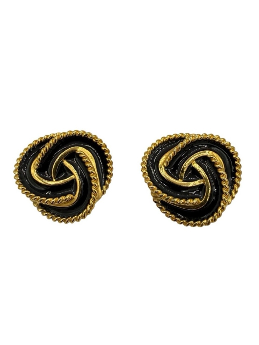 St. John Earrings Gold/Black